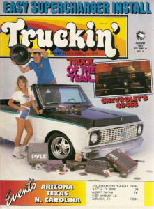 TRUCKIN' 1991 AUG - SUPERCHARGERS, S-10, '64 CHEVY, EL CAMINOS, 454 ENG REDO
